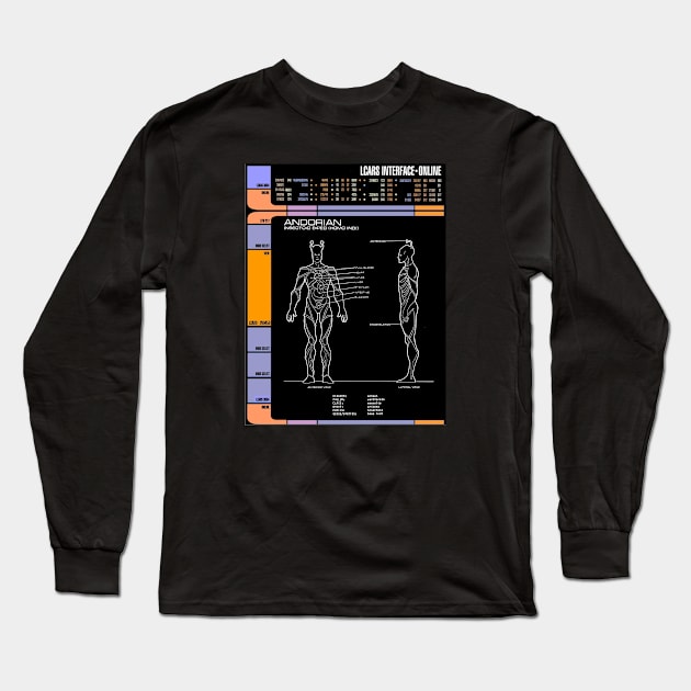 Library Computer Readout of Friendly Alien Species Long Sleeve T-Shirt by Starbase79